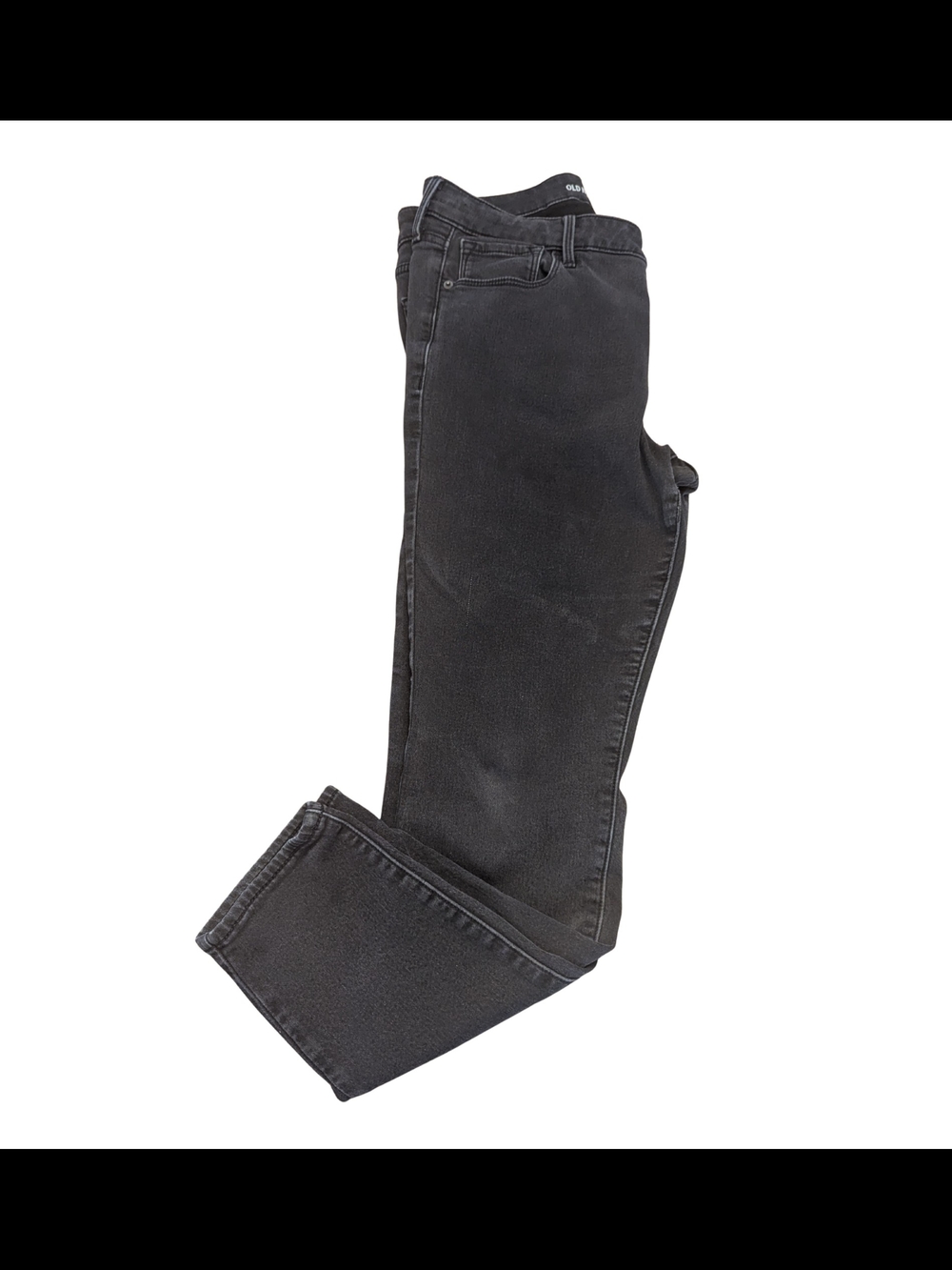 EUC Old Navy Womens 12 Faded Black Rockstar Skinny Jeans Secret Soft 27"